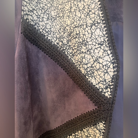 Tory Burch Suede Coat with Crochet Trim - Size M - Picture 4 of 7